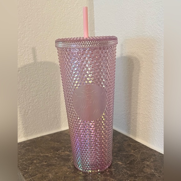 RARE Starbucks 2021 Indonesia Blink Pink 24oz Studded Tumbler - Picture 2 of 6